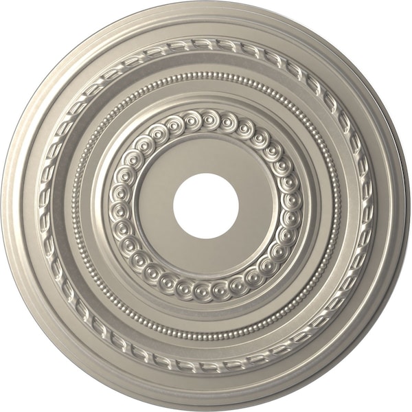 Ekena Millwork Cole PVC Ceiling Medallion (Fits Canopies up to 6"), Bright Coat Aluminum, 22"OD x 3 1/2"ID x 1"P CMP22COBAL - main